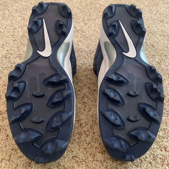 Nike Navy/White Athletic Shoes Sports Cleats Men’s Size 12 - Picture 6 of 8